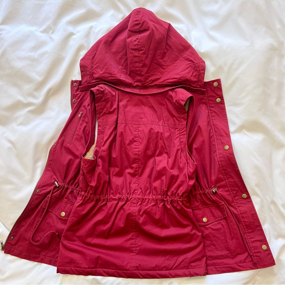 Maroon, fleece lined vest